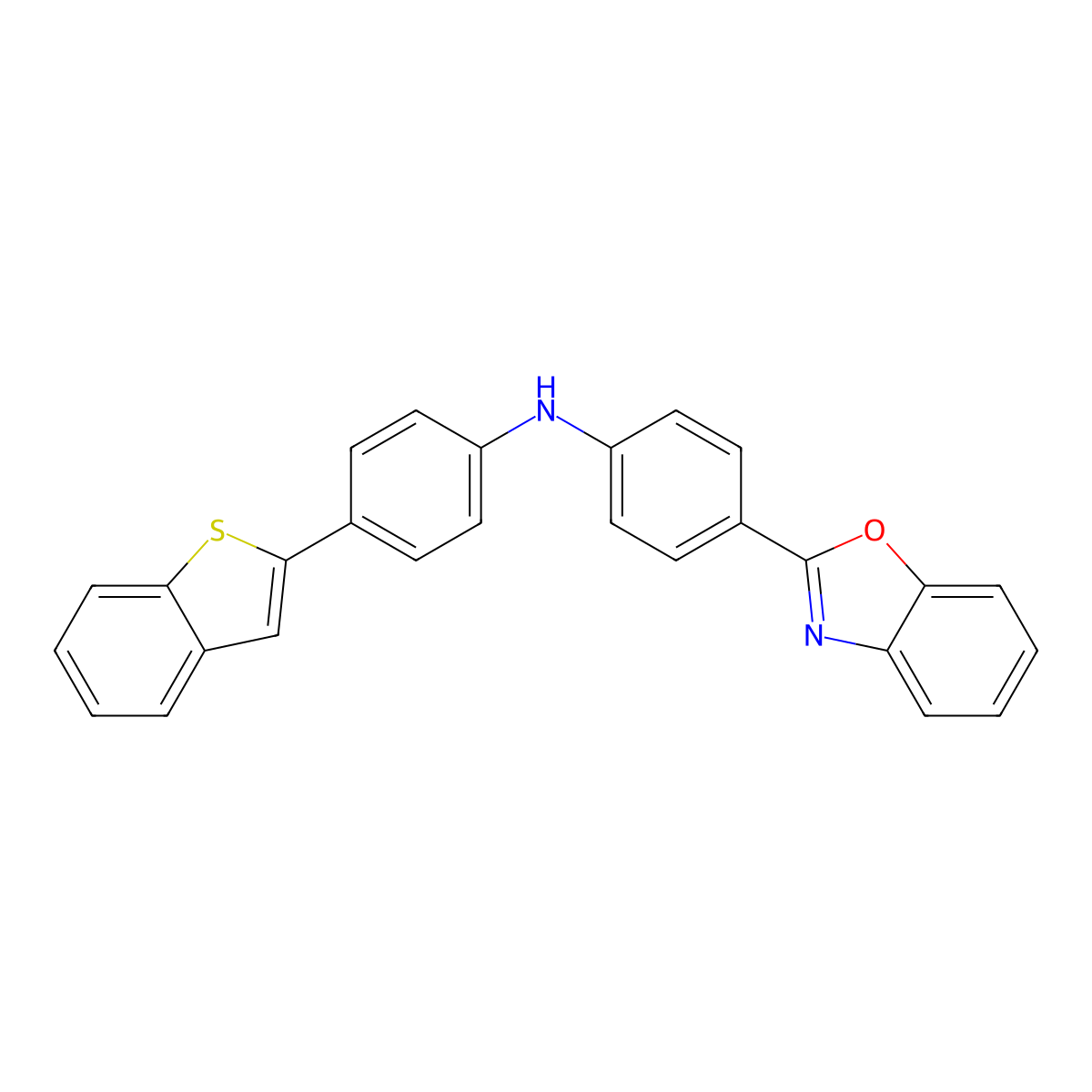 4-Benzo[b]thien-2-yl-N-[4-(2-benzoxazolyl)phenyl]benzenamine molecular structure, CAS 2756439-73-1