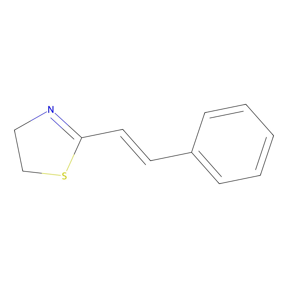 2-[(E)-2-phenylethenyl]-4,5-dihydro-1,3-thiazole molecular structure, CAS 27565-37-3