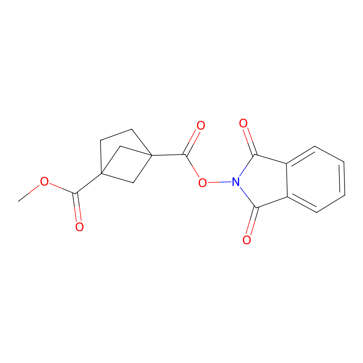 1-(1,3-dioxo-2,3-dihydro-1H-isoindol-2-yl) 4-methyl bicyclo[2.1.1]hexane-1,4-dicarboxylate molecular structure, CAS 2756616-92-7