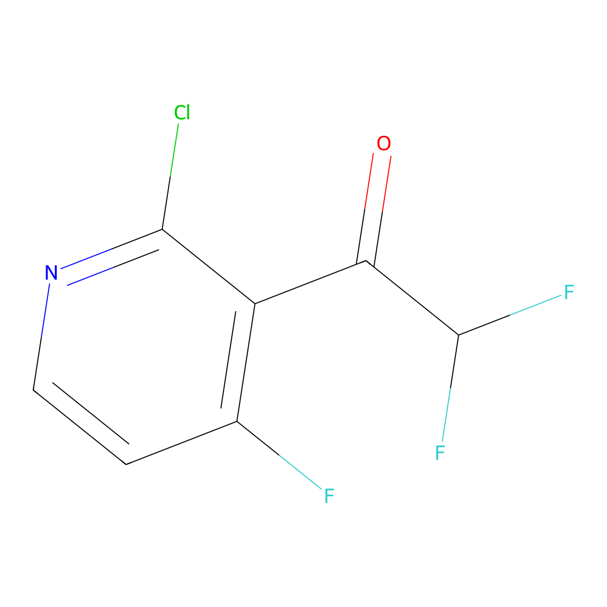 1-(2-Chloro-4-fluoro-3-pyridinyl)-2,2-difluoroethanone molecular structure, CAS 2756656-94-5