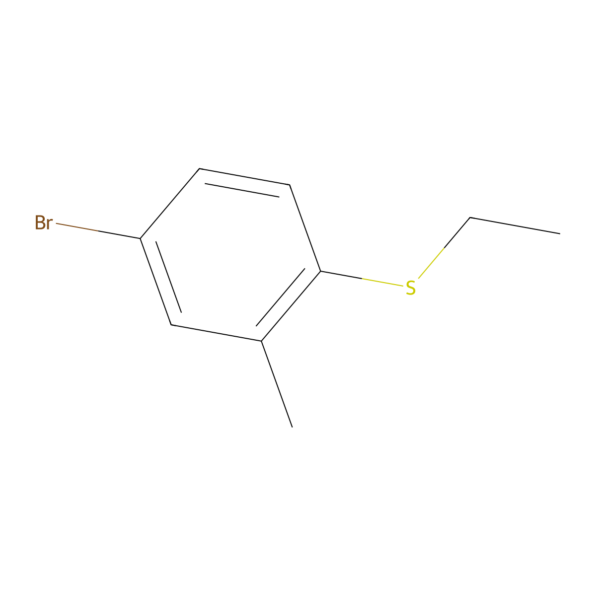(4-Bromo-2-methylphenyl)(ethyl)sulfane molecular structure, CAS 2756657-41-5