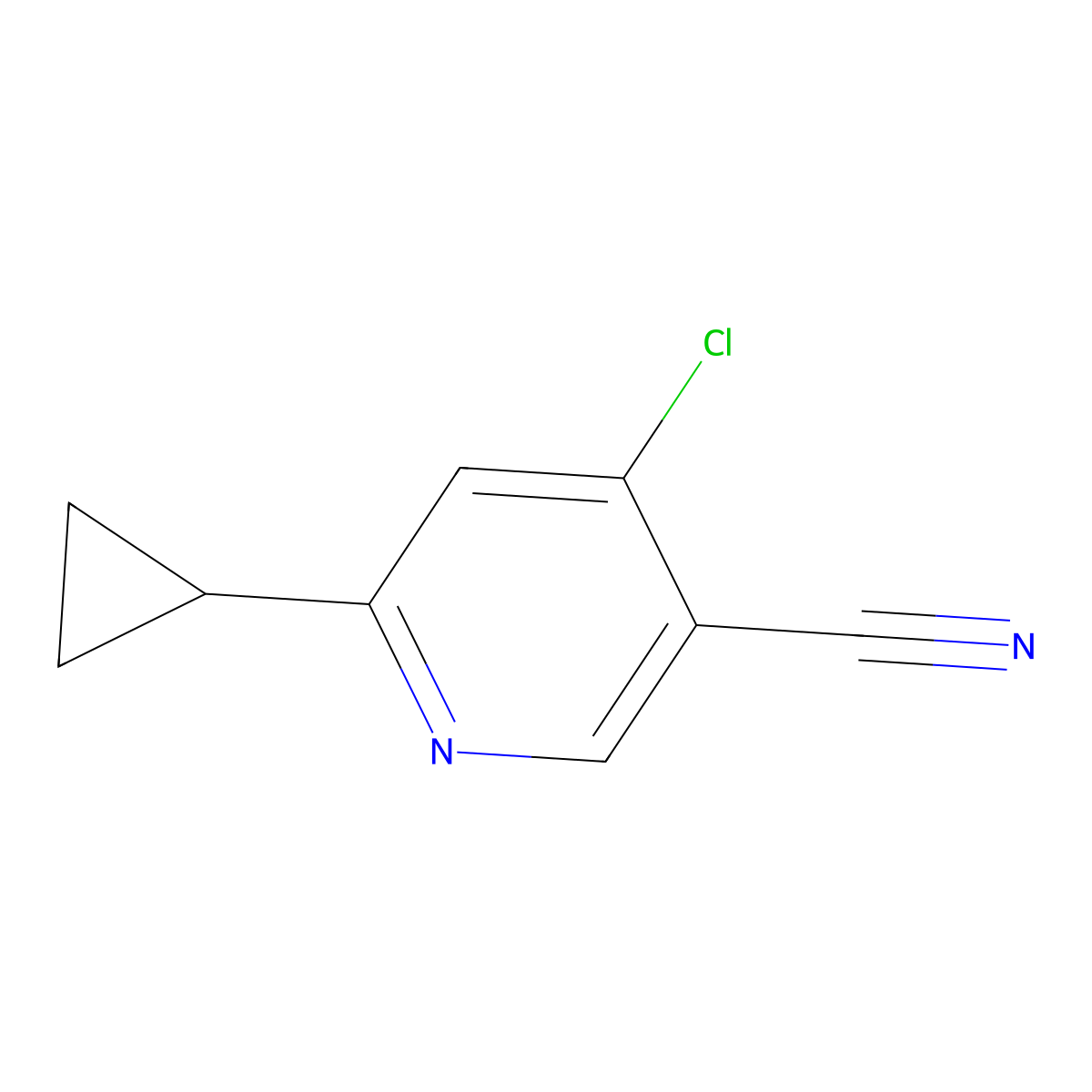 4-Chloro-6-cyclopropylpyridine-3-carbonitrile molecular structure, CAS 2756704-62-6
