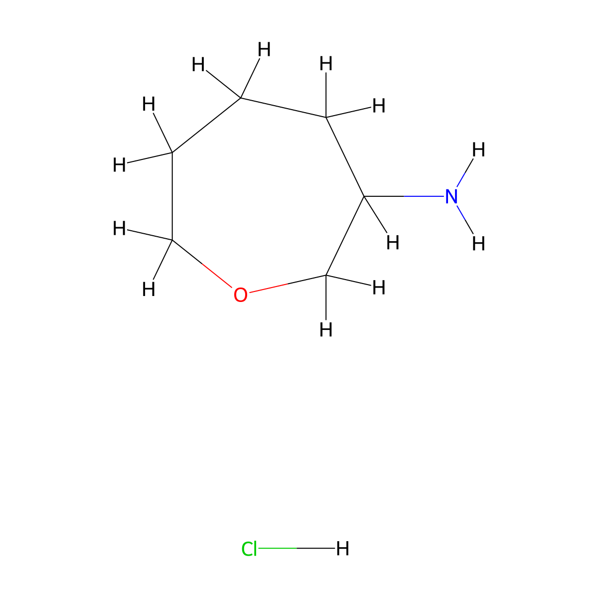 Oxepan-3-amine hydrochloride molecular structure, CAS 2756705-67-4