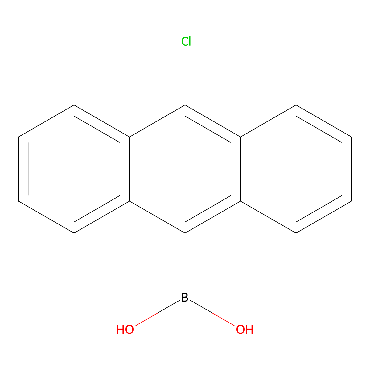 (10-Chloroanthracen-9-yl)boronic acid molecular structure, CAS 2756727-55-4