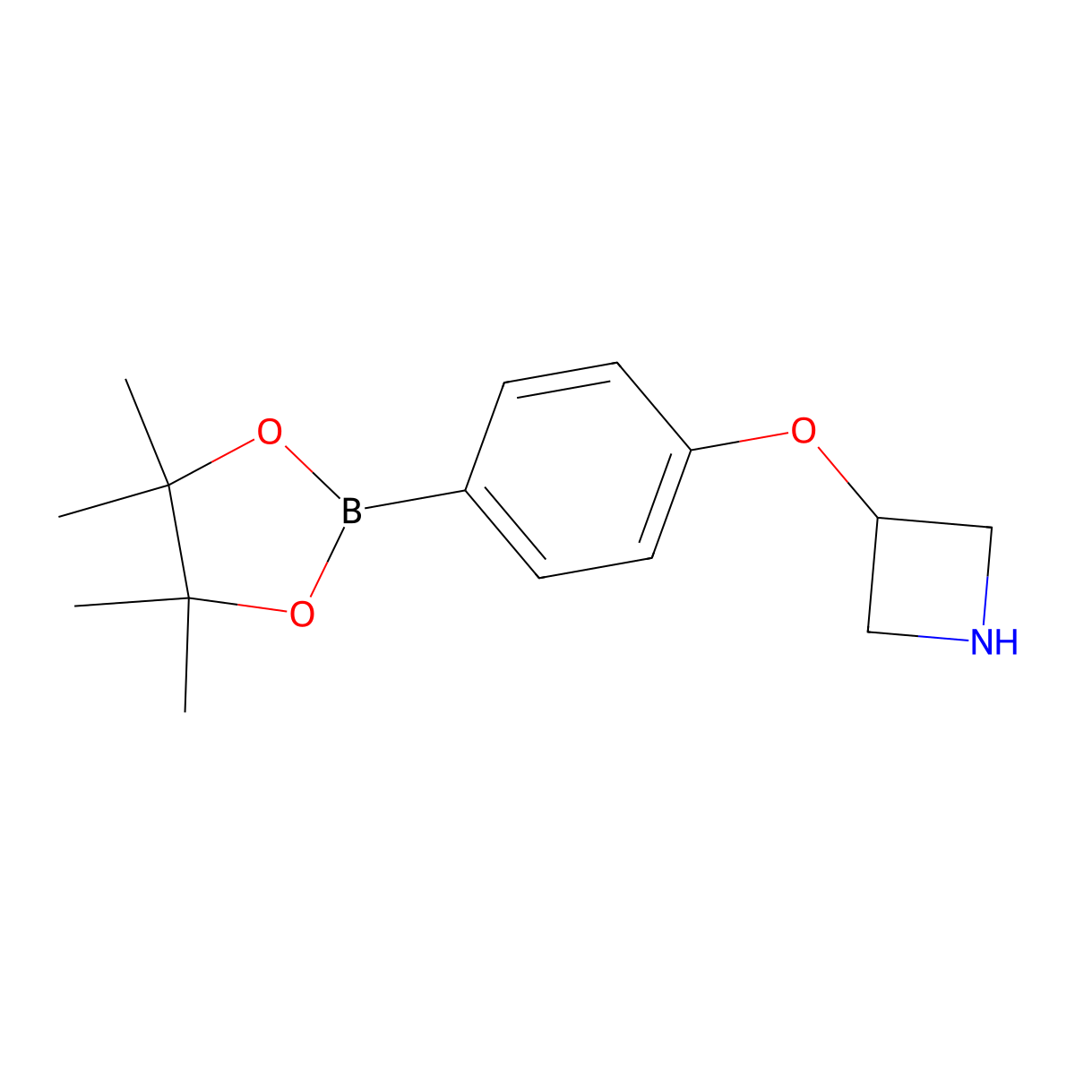 3-[4-(Tetramethyl-1,3,2-dioxaborolan-2-yl)phenoxy]azetidine molecular structure, CAS 2756820-80-9