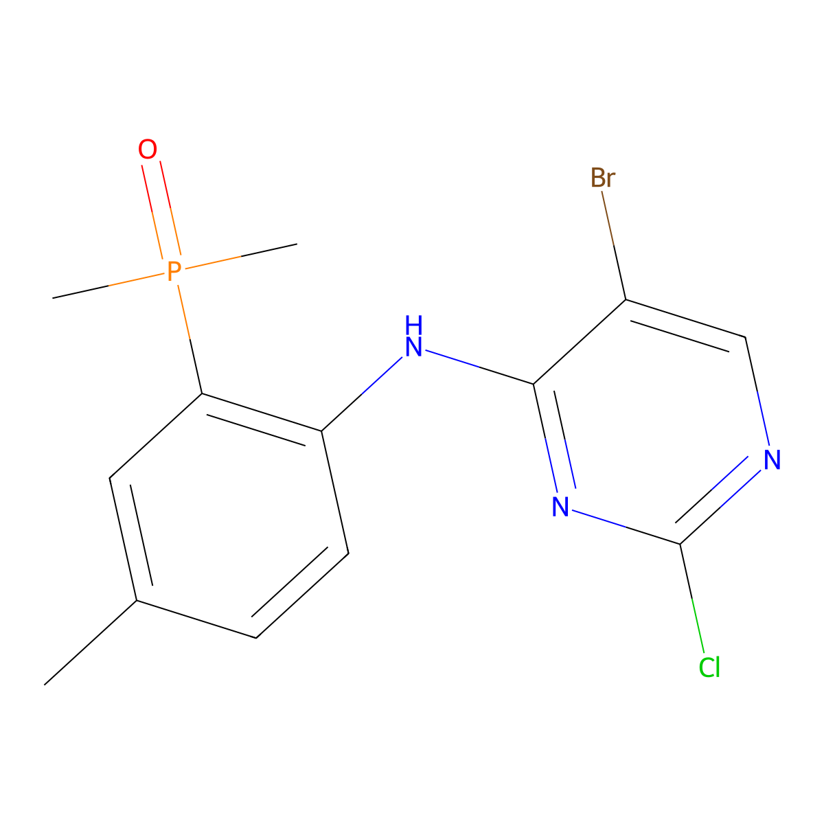 (2-((5-Bromo-2-chloropyrimidin-4-yl)amino)-5-methylphenyl)dimethylphosphine oxide molecular structure, CAS 2756979-19-6