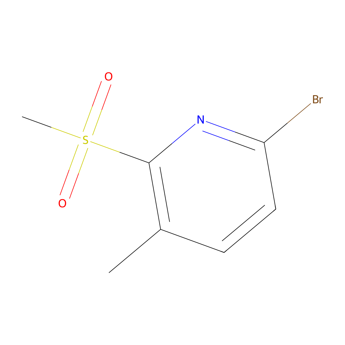 6-Bromo-2-methanesulfonyl-3-methylpyridine molecular structure, CAS 2757008-48-1