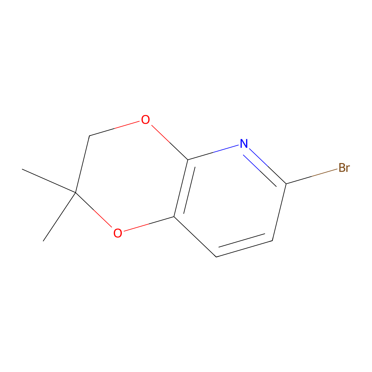 6-Bromo-2,2-dimethyl-2,3-dihydro-[1,4]dioxino[2,3-b]pyridine molecular structure, CAS 2757012-29-4