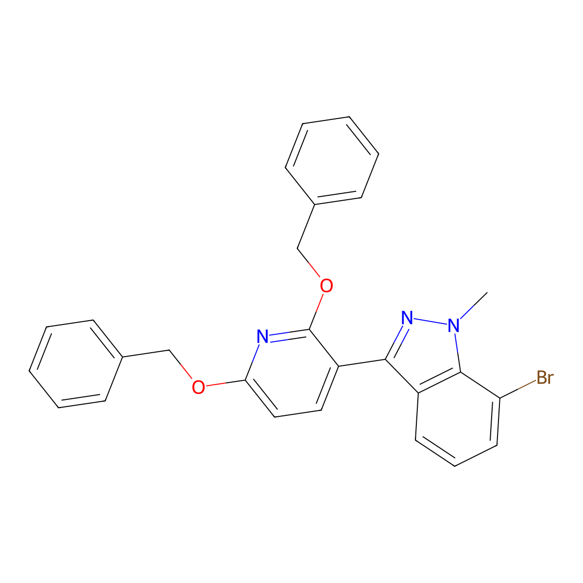 7-Bromo-3-(2,6-dibenzyloxy-3-pyridyl)-1-methyl-indazole molecular structure, CAS 2757023-59-7