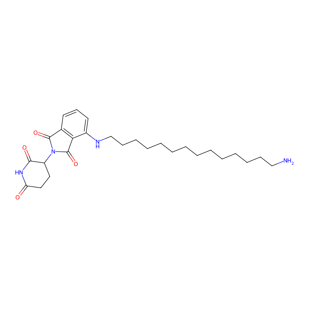 4-(14-Aminotetradecylamino)-2-(2,6-dioxo-3-piperidyl)isoindoline-1,3-dione molecular structure, CAS 2757045-28-4