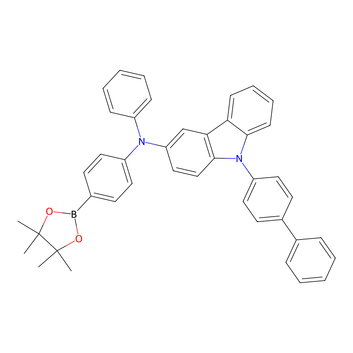 9-[1,1'-Biphenyl]-4-YL-N-phenyl-N-[4-(4,4,5,5-tetramethyl-1,3,2-dioxaborolan-2-YL)phenyl]-9H-carbazol-3-amine molecular structure, CAS 2757068-98-5