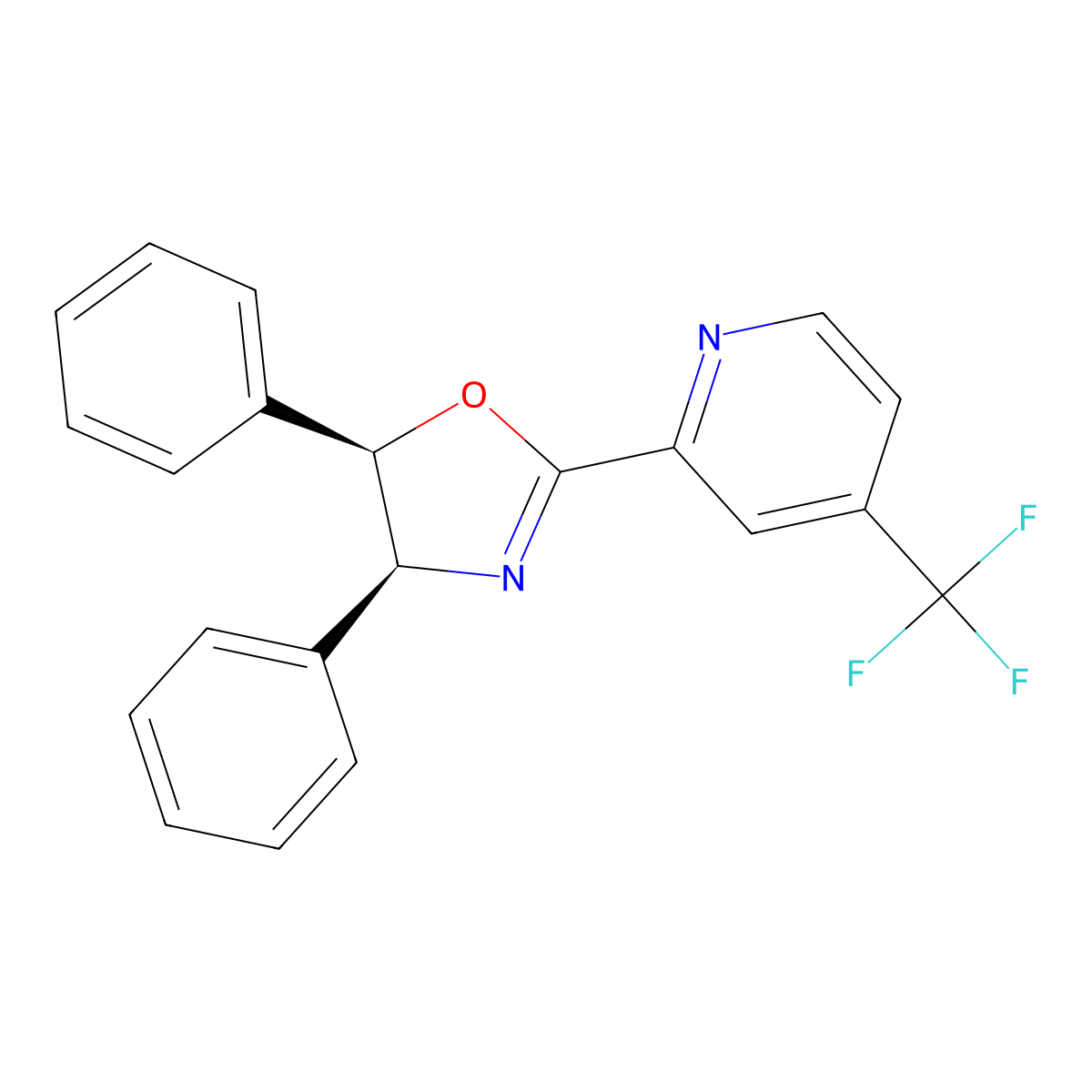 (4S,5R)-4,5-Diphenyl-2-(4-(trifluoromethyl)pyridin-2-yl)-4,5-dihydrooxazole molecular structure, CAS 2757082-28-1