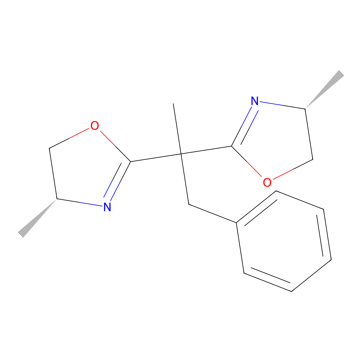 (4R,4'R)-2,2'-(1-Phenylpropane-2,2-diyl)bis(4-methyl-4,5-dihydrooxazole) molecular structure, CAS 2757082-30-5