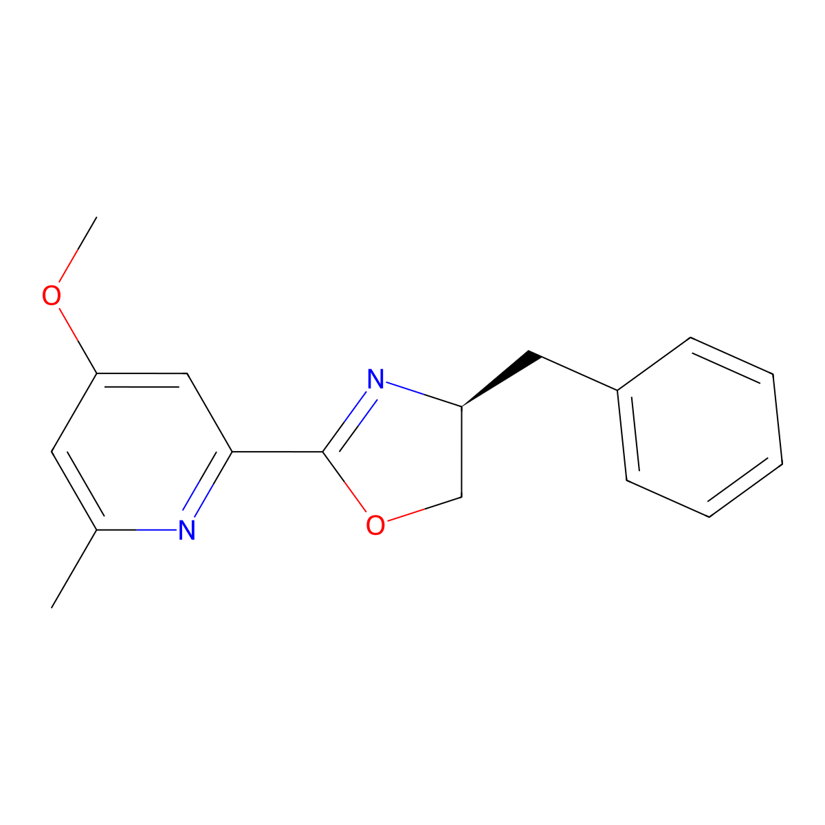 (S)-4-Benzyl-2-(4-methoxy-6-methylpyridin-2-yl)-4,5-dihydrooxazole molecular structure, CAS 2757082-40-7
