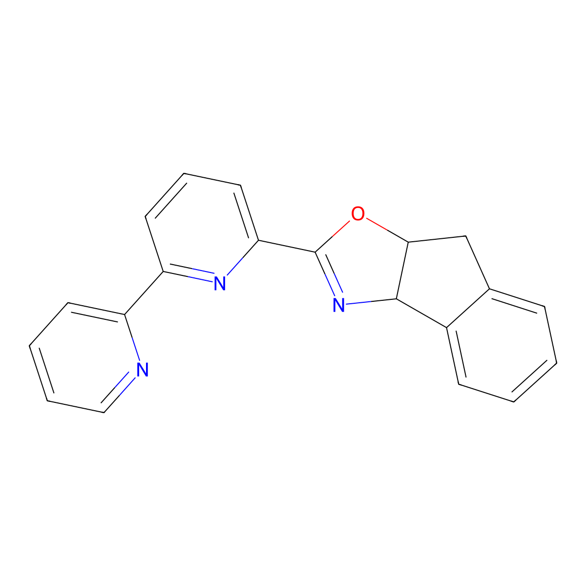 (3aS,8aR)-2-([2,2'-Bipyridin]-6-yl)-3a,8a-dihydro-8H-indeno[1,2-d]oxazole molecular structure, CAS 2757082-44-1
