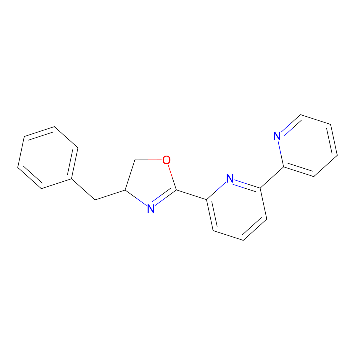 (S)-2-([2,2'-Bipyridin]-6-yl)-4-benzyl-4,5-dihydrooxazole molecular structure, CAS 2757082-45-2