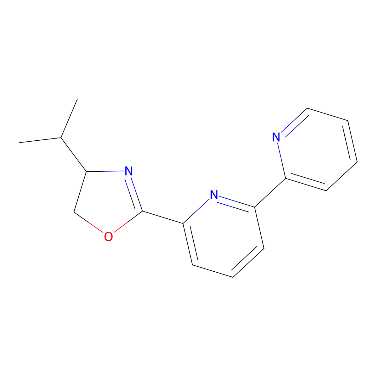 (R)-2-([2,2'-Bipyridin]-6-yl)-4-isopropyl-4,5-dihydrooxazole molecular structure, CAS 2757082-46-3