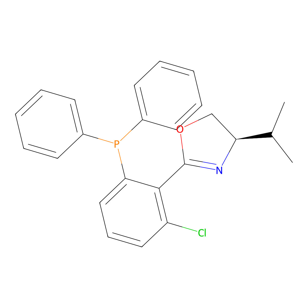 (R)-2-(2-Chloro-6-(diphenylphosphaneyl)phenyl)-4-isopropyl-4,5-dihydrooxazole molecular structure, CAS 2757082-52-1