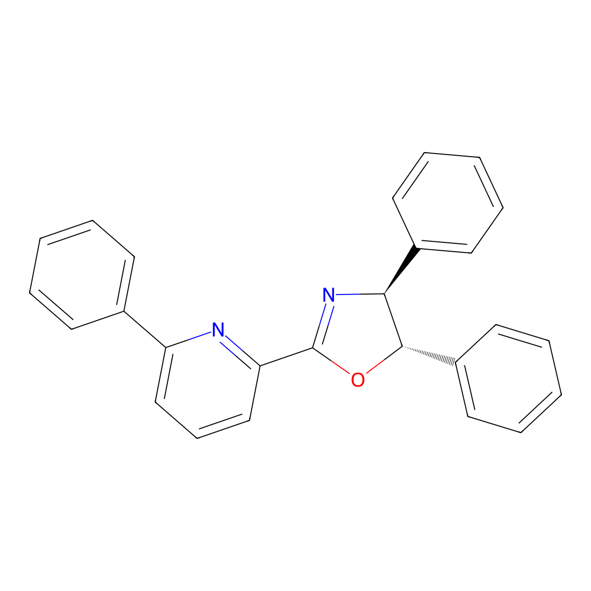 (4S,5S)-4,5-Diphenyl-2-(6-phenylpyridin-2-yl)-4,5-dihydrooxazole molecular structure, CAS 2757082-57-6