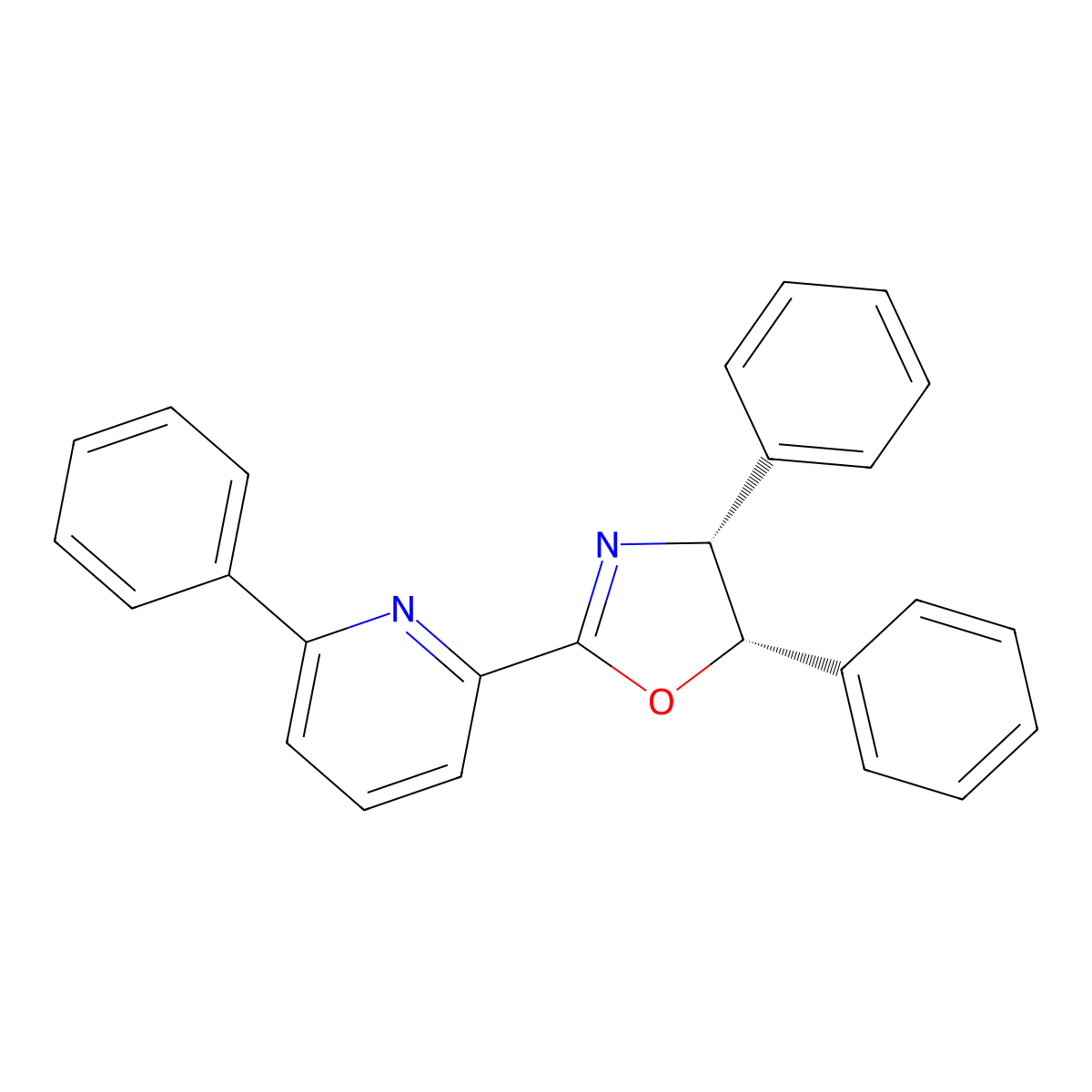 (4R,5S)-4,5-Diphenyl-2-(6-phenylpyridin-2-yl)-4,5-dihydrooxazole molecular structure, CAS 2757082-59-8
