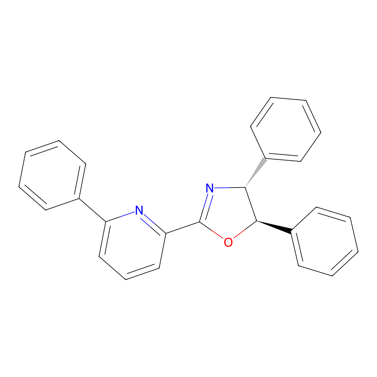 (4R,5R)-4,5-Diphenyl-2-(6-phenylpyridin-2-yl)-4,5-dihydrooxazole molecular structure, CAS 2757082-61-2