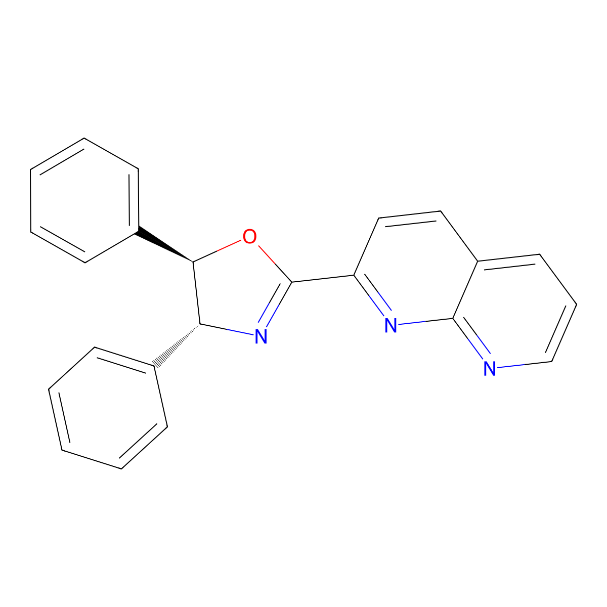 (4R,5R)-2-(1,8-Naphthyridin-2-yl)-4,5-diphenyl-4,5-dihydrooxazole molecular structure, CAS 2757082-62-3