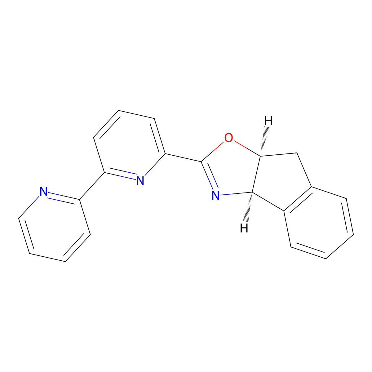 (3aR,8aS)-2-([2,2'-Bipyridin]-6-yl)-3a,8a-dihydro-8H-indeno[1,2-d]oxazole molecular structure, CAS 2757082-63-4