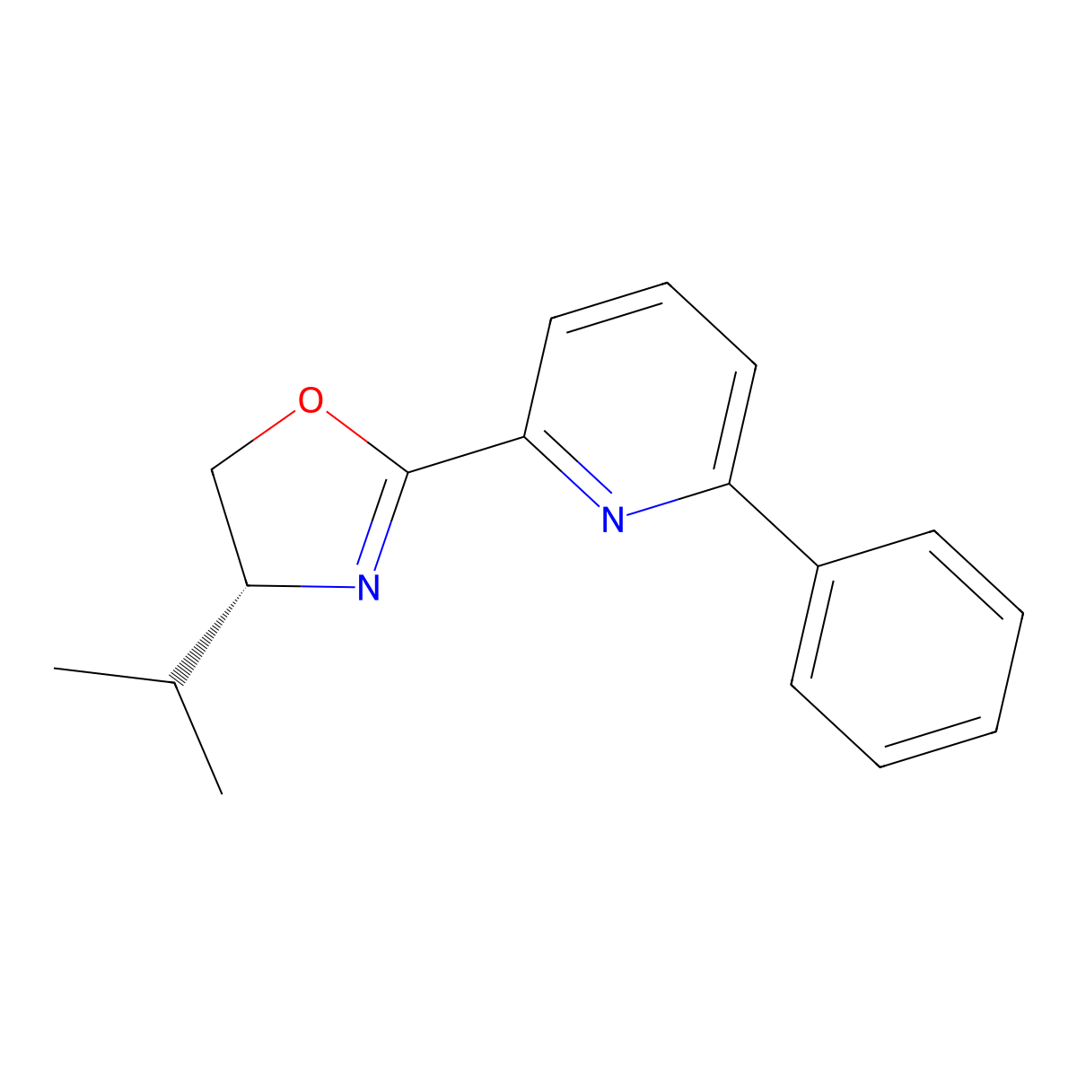 (R)-4-Isopropyl-2-(6-phenylpyridin-2-yl)-4,5-dihydrooxazole molecular structure, CAS 2757082-65-6