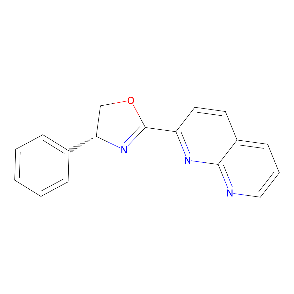 (R)-2-(1,8-Naphthyridin-2-yl)-4-phenyl-4,5-dihydrooxazole molecular structure, CAS 2757082-69-0