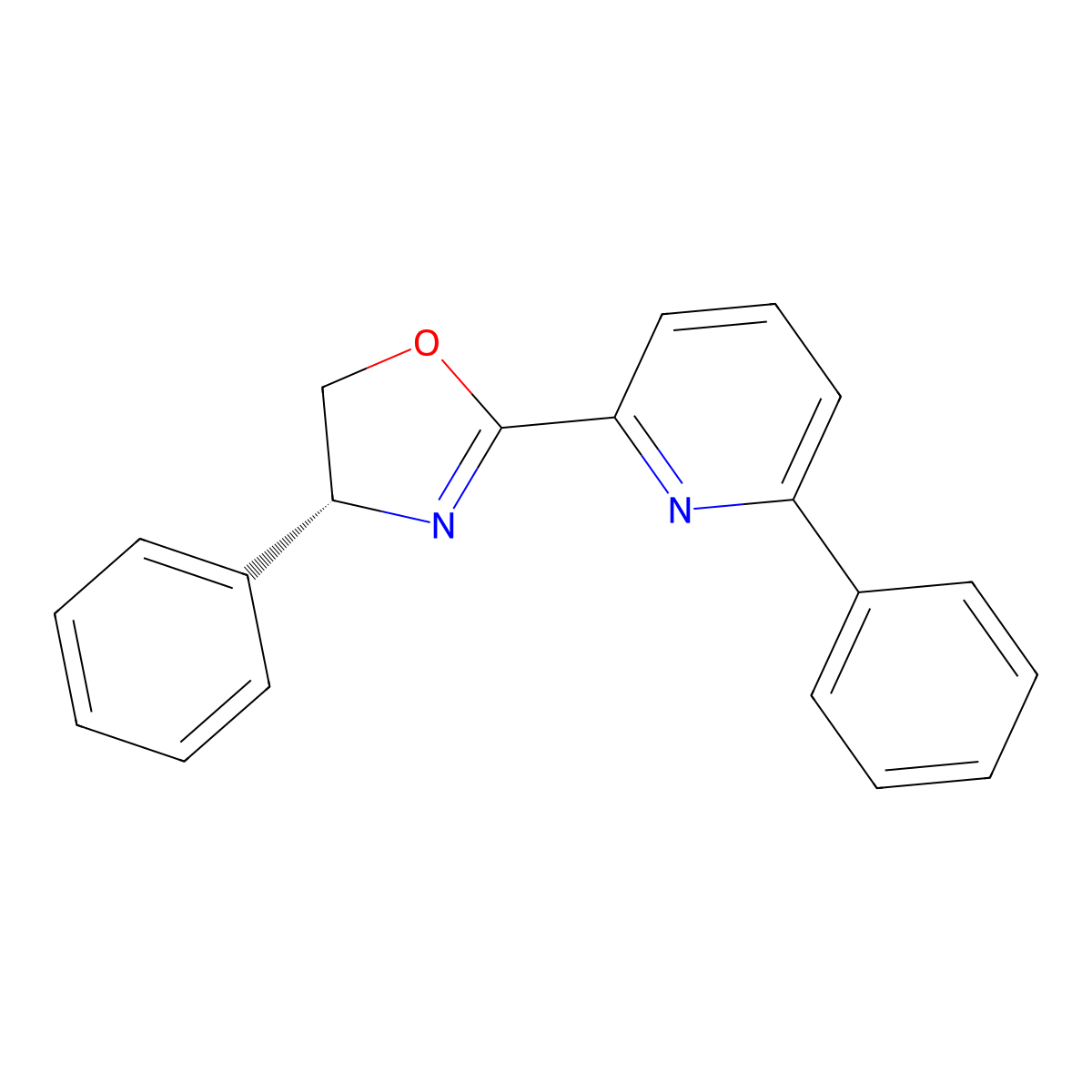 (R)-4-Phenyl-2-(6-phenylpyridin-2-yl)-4,5-dihydrooxazole molecular structure, CAS 2757082-70-3