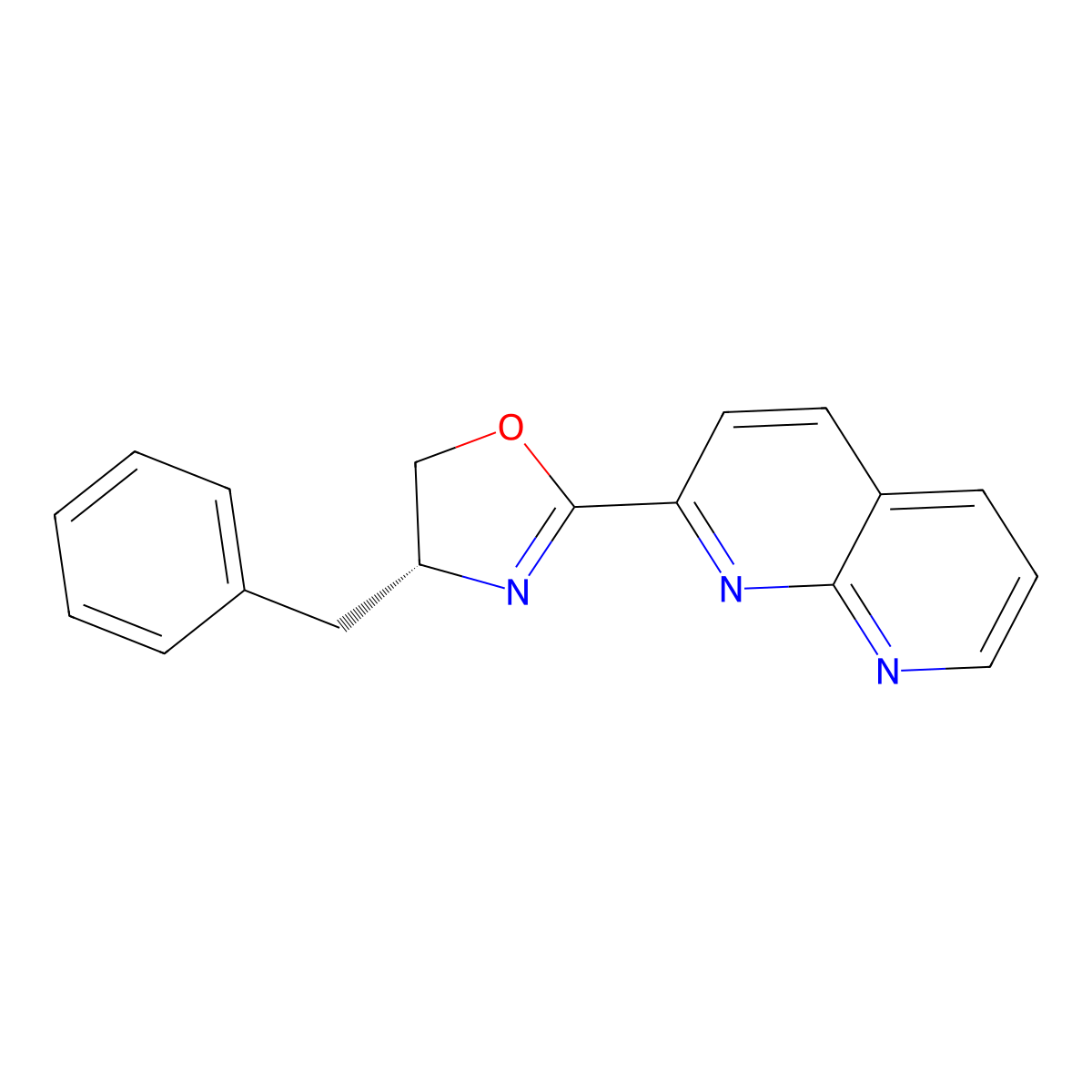 (R)-4-Benzyl-2-(1,8-naphthyridin-2-yl)-4,5-dihydrooxazole molecular structure, CAS 2757082-73-6