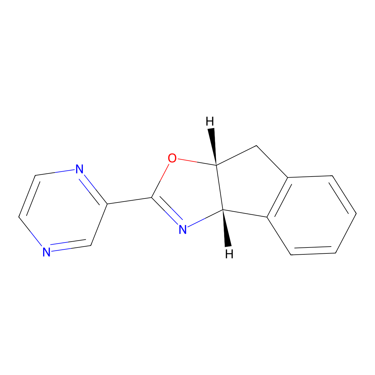 (3aS,8aR)-2-(Pyrazin-2-yl)-3a,8a-dihydro-8H-indeno[1,2-d]oxazole molecular structure, CAS 2757082-80-5