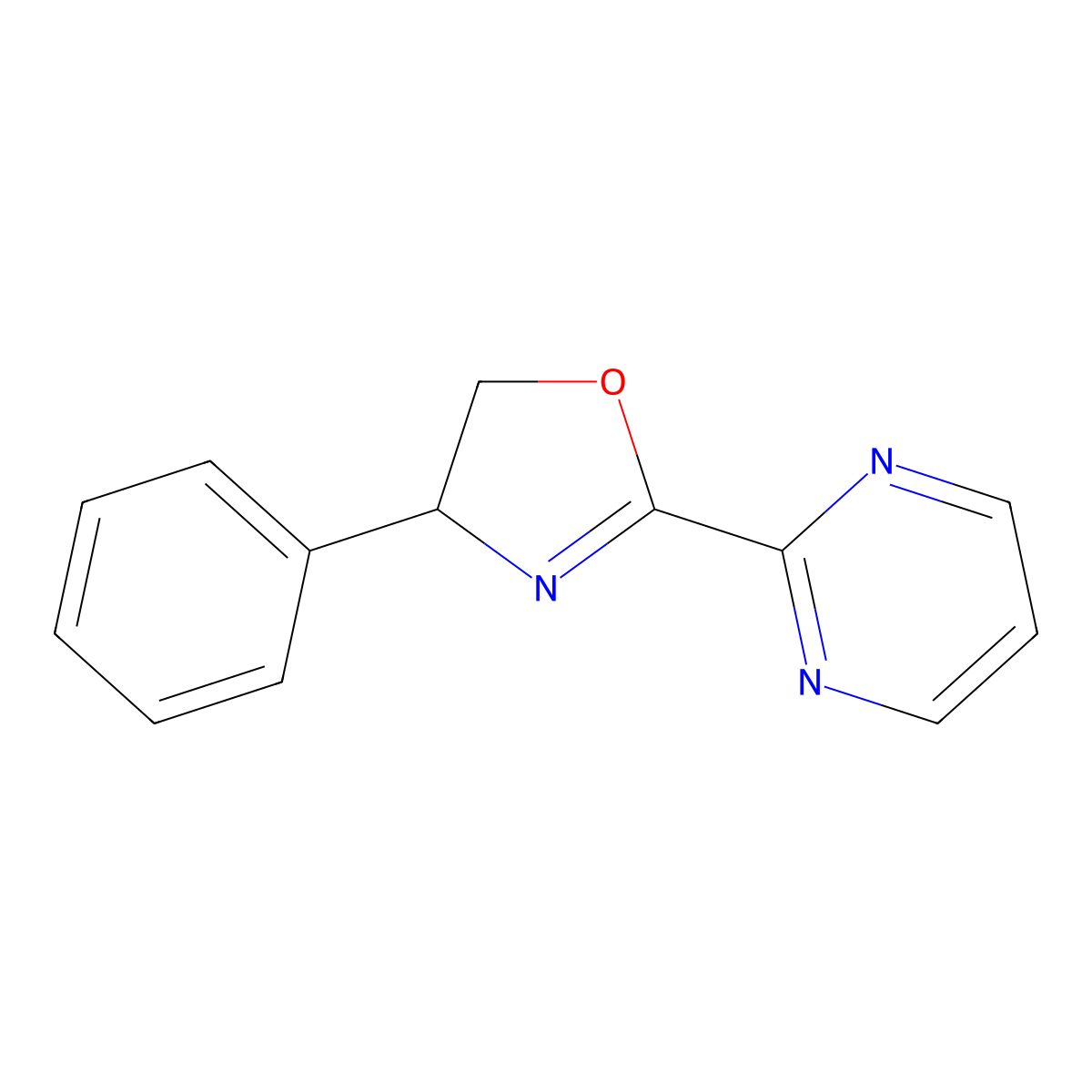 (R)-4-Phenyl-2-(pyrimidin-2-yl)-4,5-dihydrooxazole molecular structure, CAS 2757082-83-8