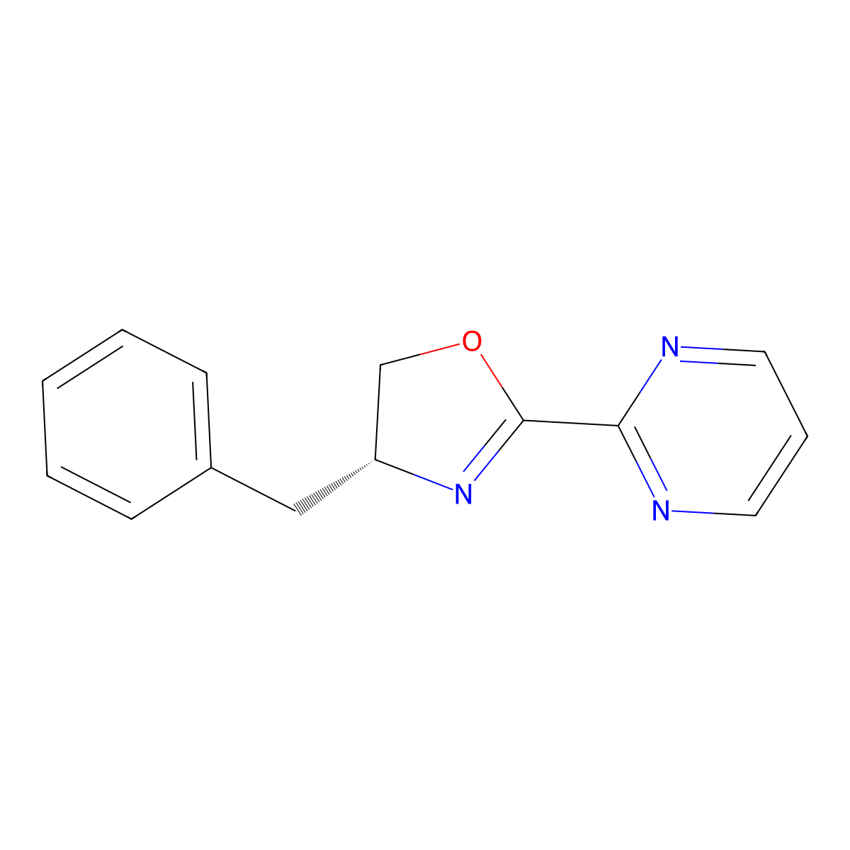 (R)-4-Benzyl-2-(pyrimidin-2-yl)-4,5-dihydrooxazole molecular structure, CAS 2757082-84-9