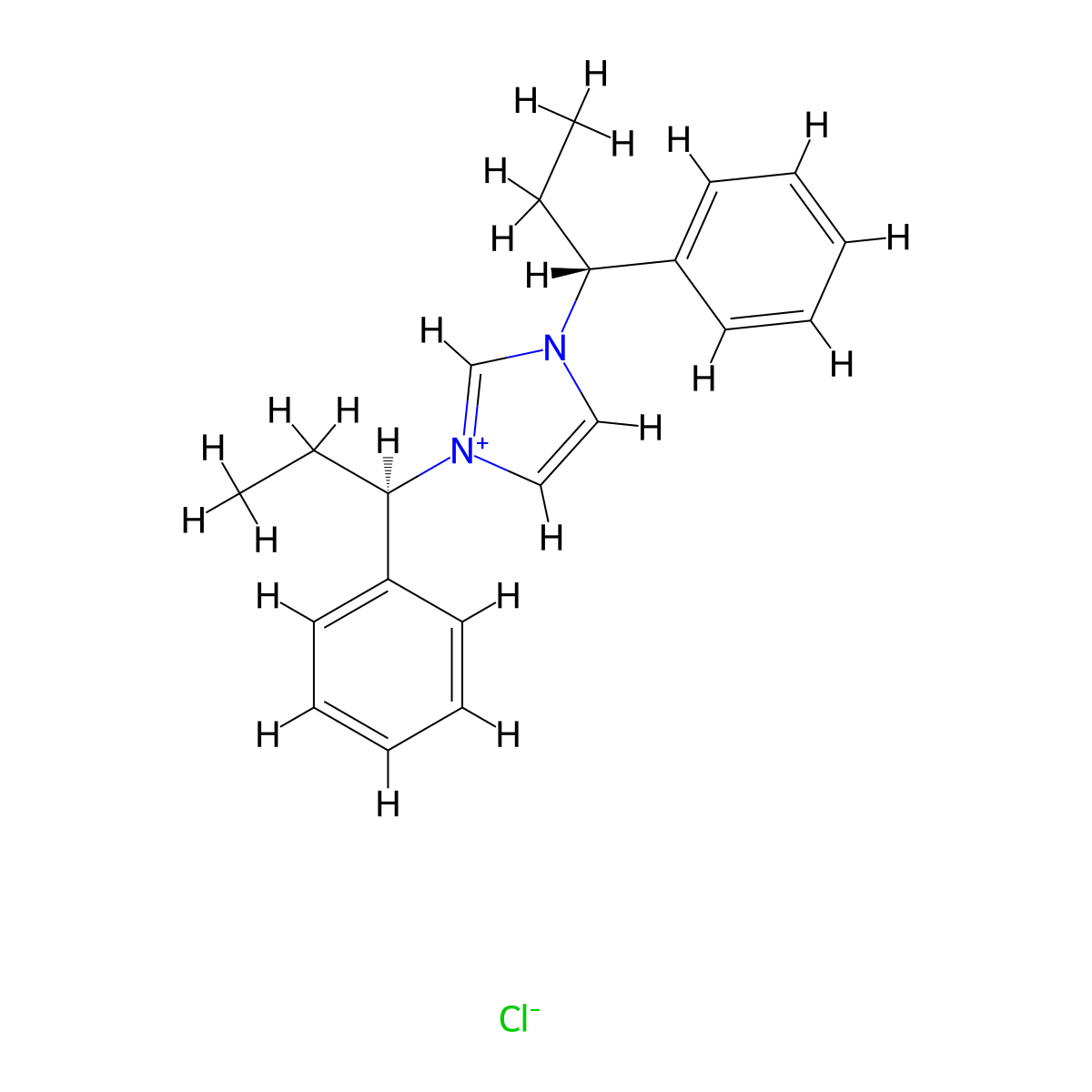 1,3-Bis((R)-1-phenylpropyl)-1H-imidazol-3-ium chloride molecular structure, CAS 2757082-92-9
