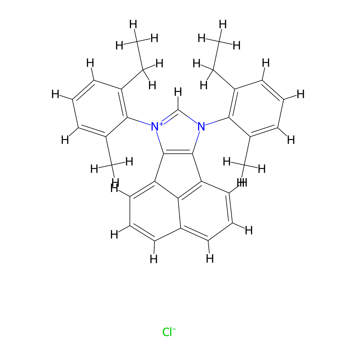 7,9-Bis(2-ethyl-6-methylphenyl)-7H-acenaphtho[1,2-d]imidazol-9-ium chloride molecular structure, CAS 2757082-95-2