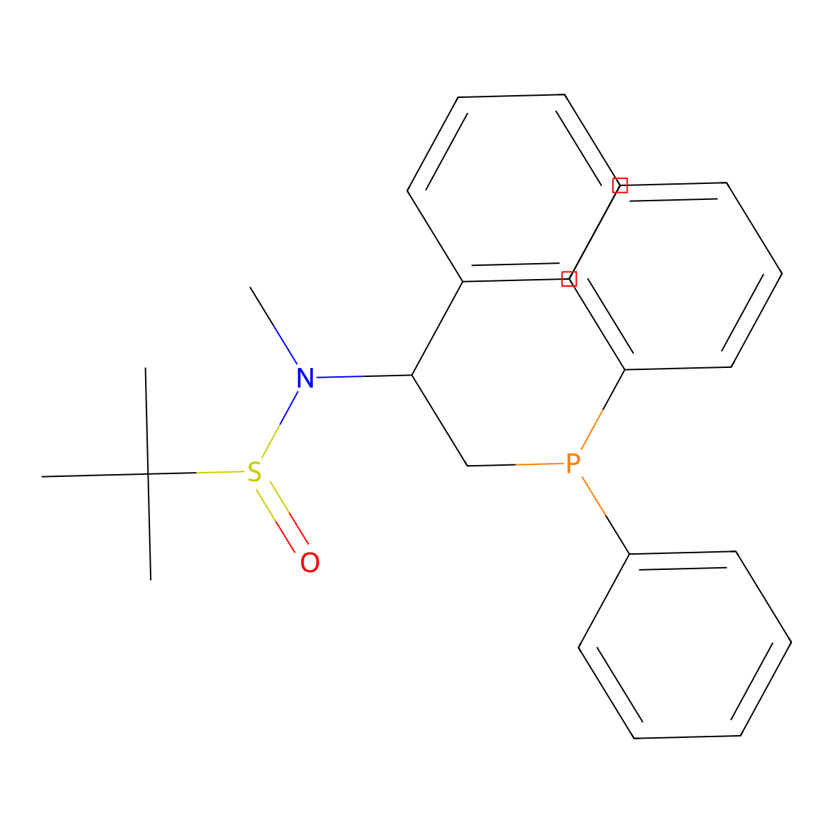 (R)-N-((R)-2-(Diphenylphosphino)-1-phenylethyl)-N,2-dimethylpropane-2-sulfinamide molecular structure, CAS 2757083-11-5