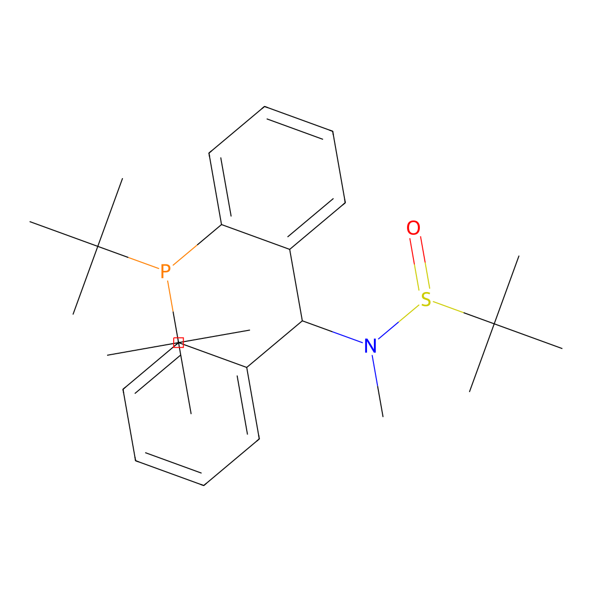 (R)-N-((R)-(2-(Di-tert-butylphosphino)phenyl)(phenyl)methyl)-N,2-dimethylpropane-2-sulfinamide molecular structure, CAS 2757083-12-6