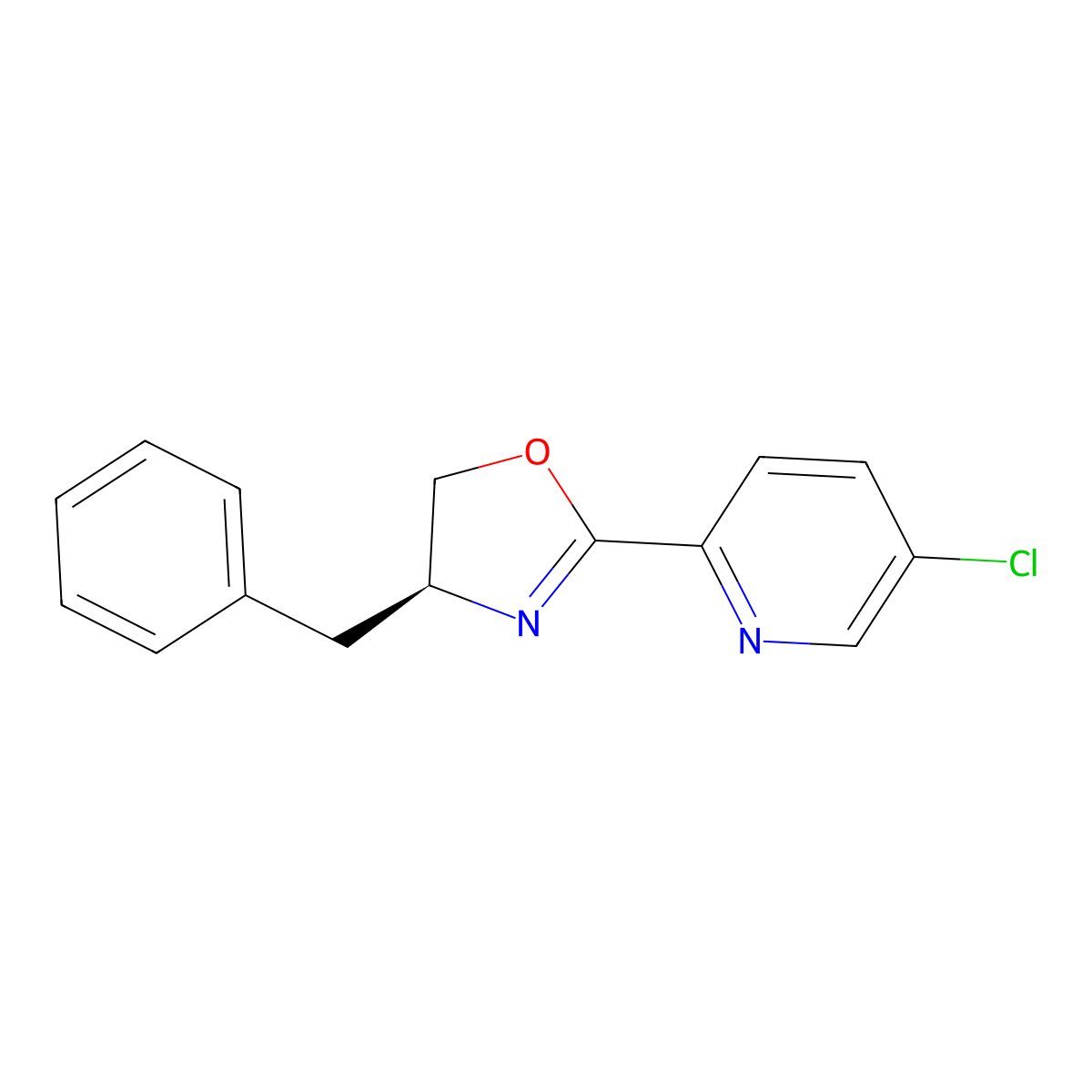 (S)-4-Benzyl-2-(5-chloropyridin-2-yl)-4,5-dihydrooxazole molecular structure, CAS 2757083-21-7