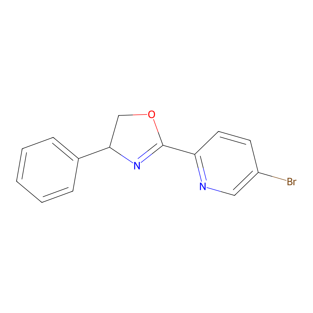 (S)-2-(5-Bromopyridin-2-yl)-4-phenyl-4,5-dihydrooxazole molecular structure, CAS 2757083-27-3