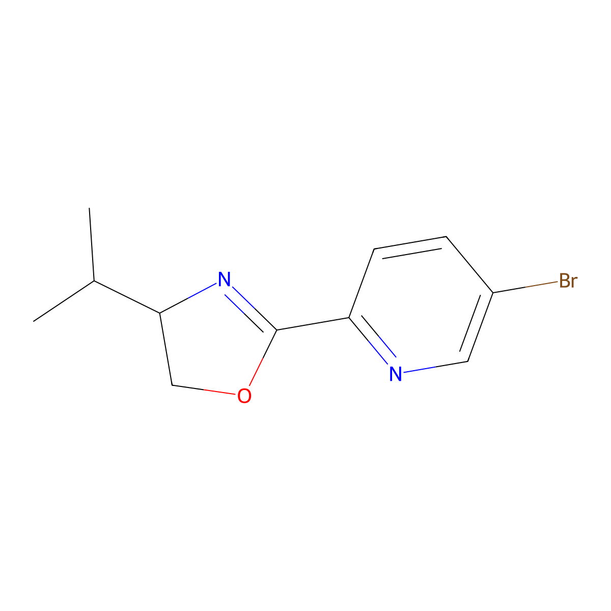 (R)-2-(5-Bromopyridin-2-yl)-4-isopropyl-4,5-dihydrooxazole molecular structure, CAS 2757083-30-8