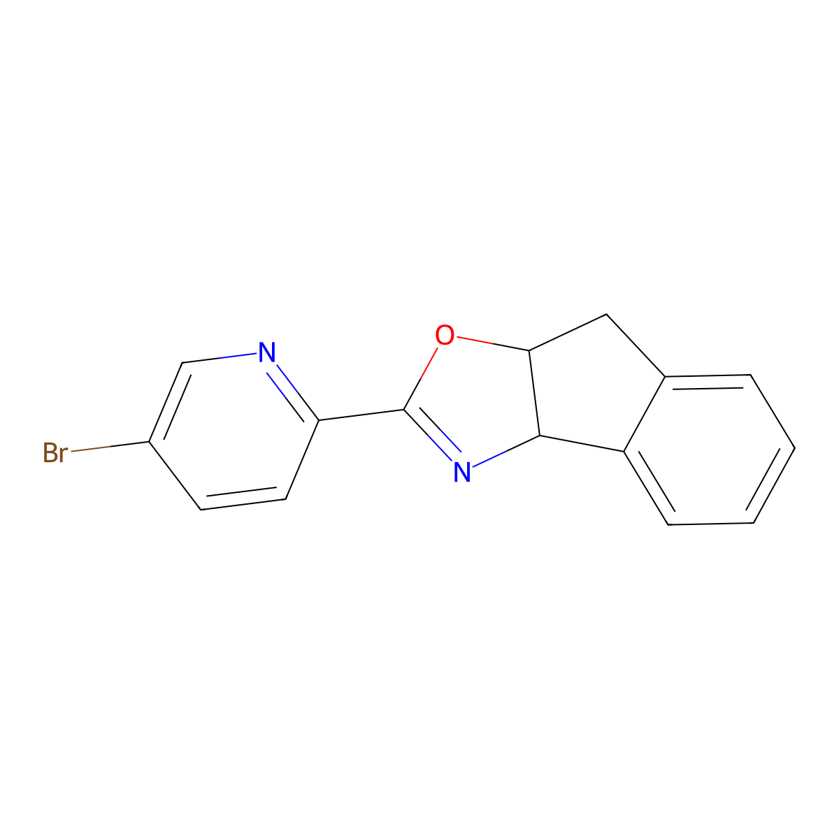 (3aR,8aS)-2-(5-Bromopyridin-2-yl)-3a,8a-dihydro-8H-indeno[1,2-d]oxazole molecular structure, CAS 2757083-33-1