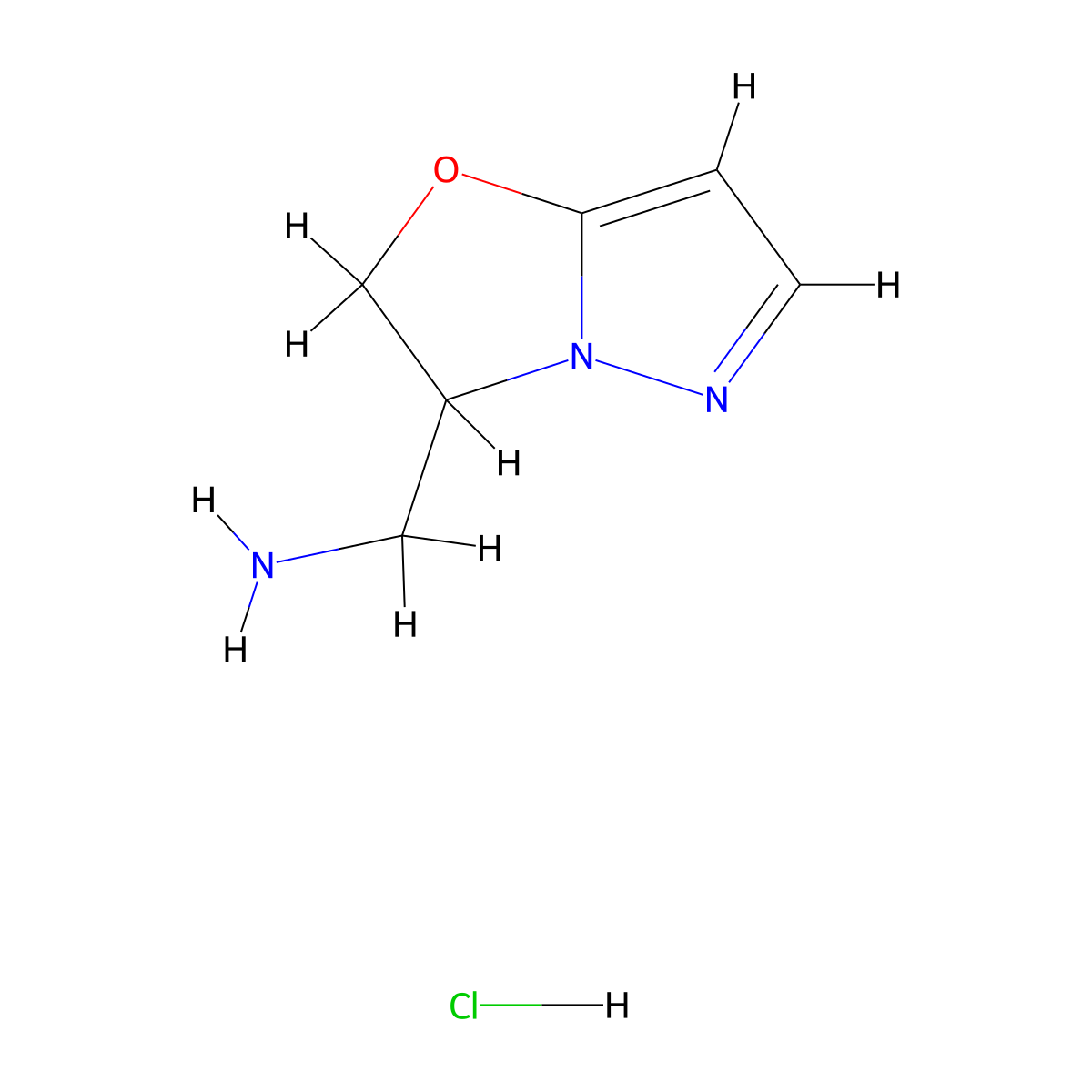 (2,3-Dihydropyrazolo[5,1-b]oxazol-3-yl)methanamine hydrochloride molecular structure, CAS 2757083-43-3