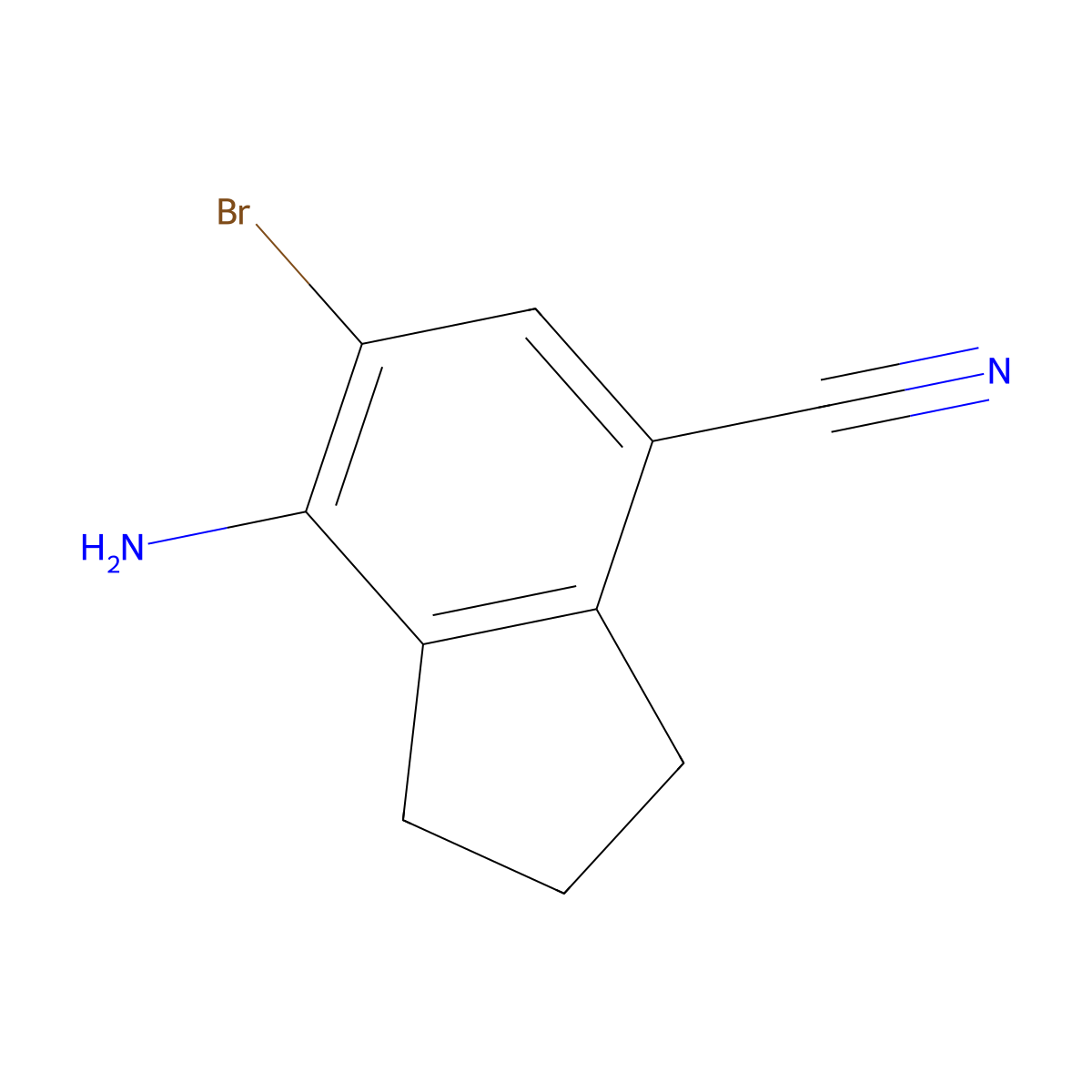 7-Amino-6-bromo-2,3-dihydro-1H-indene-4-carbonitrile molecular structure, CAS 2757083-44-4