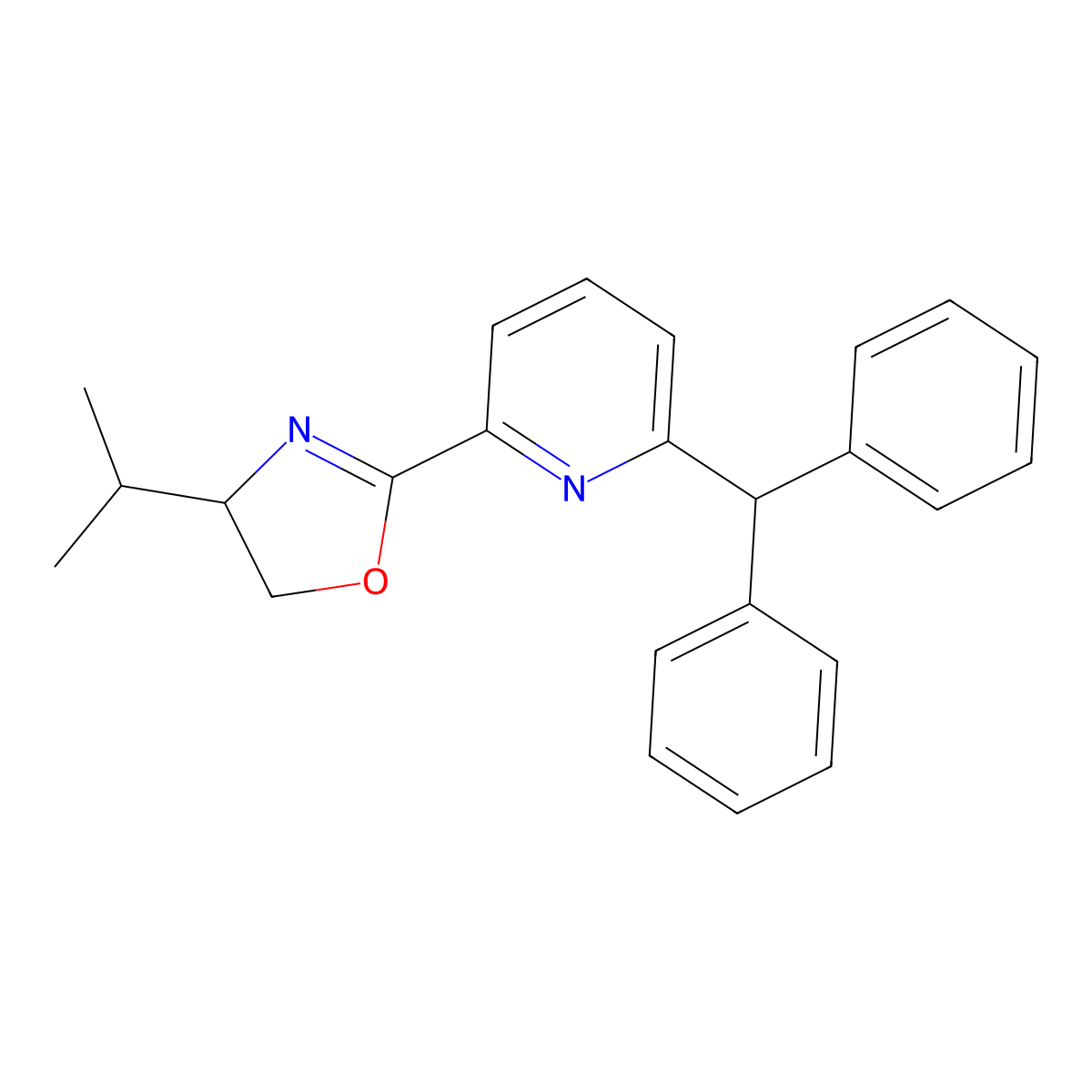 (R)-2-(6-Benzhydrylpyridin-2-yl)-4-isopropyl-4,5-dihydrooxazole molecular structure, CAS 2757083-49-9