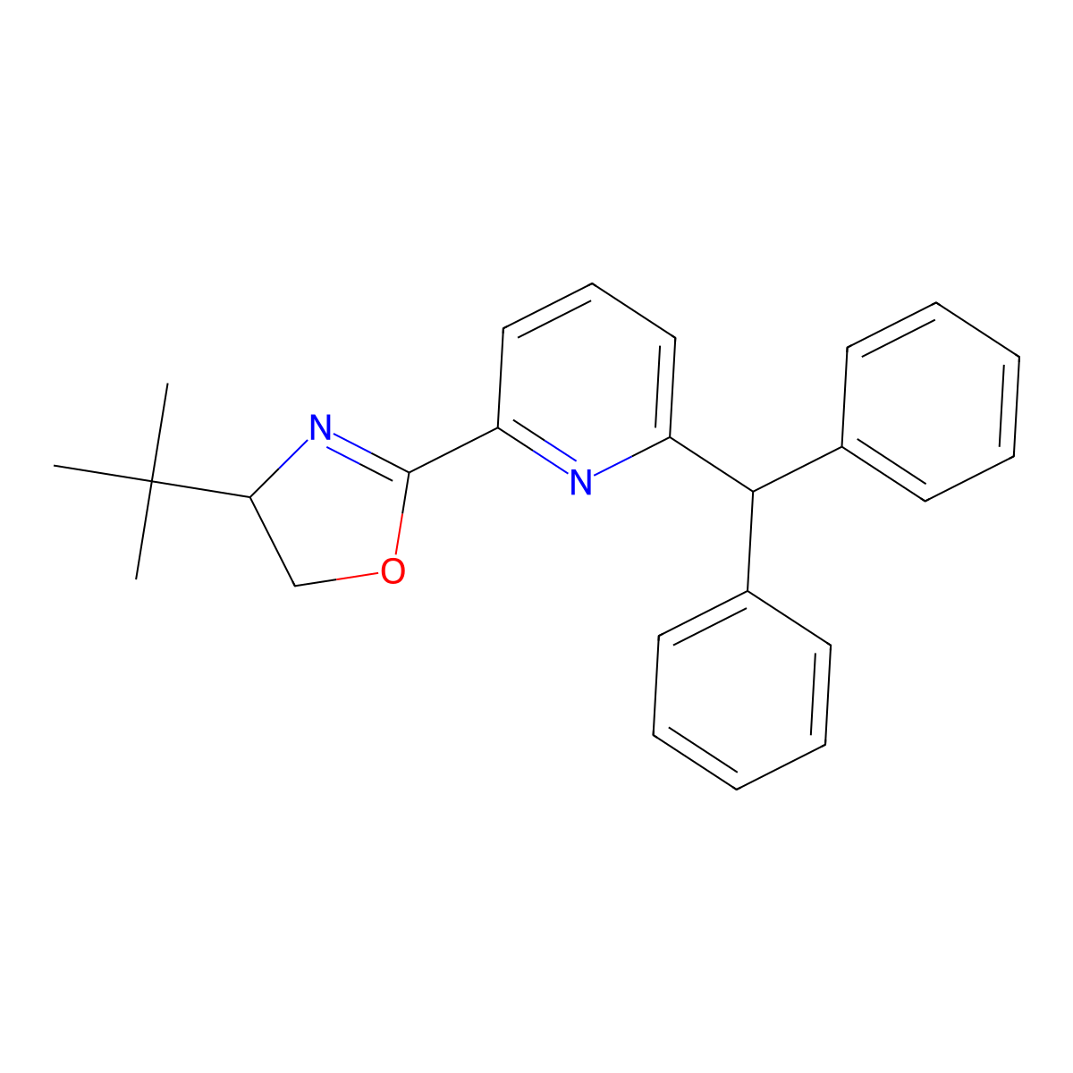 (R)-2-(6-Benzhydrylpyridin-2-yl)-4-(tert-butyl)-4,5-dihydrooxazole molecular structure, CAS 2757083-50-2