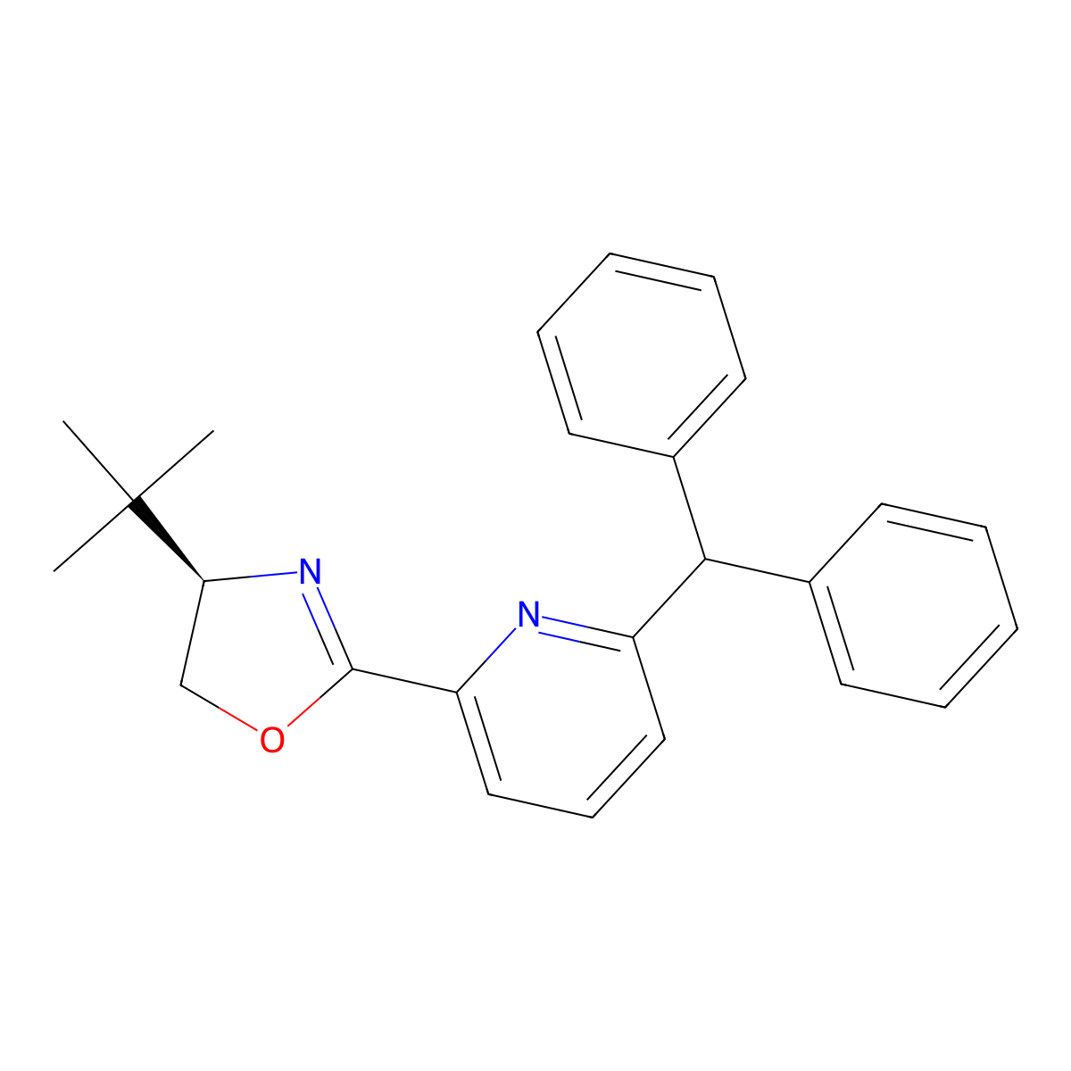 (R)-2-(6-Benzhydrylpyridin-2-yl)-4-(tert-butyl)-4,5-dihydrooxazole molecular structure, CAS 2757083-50-2