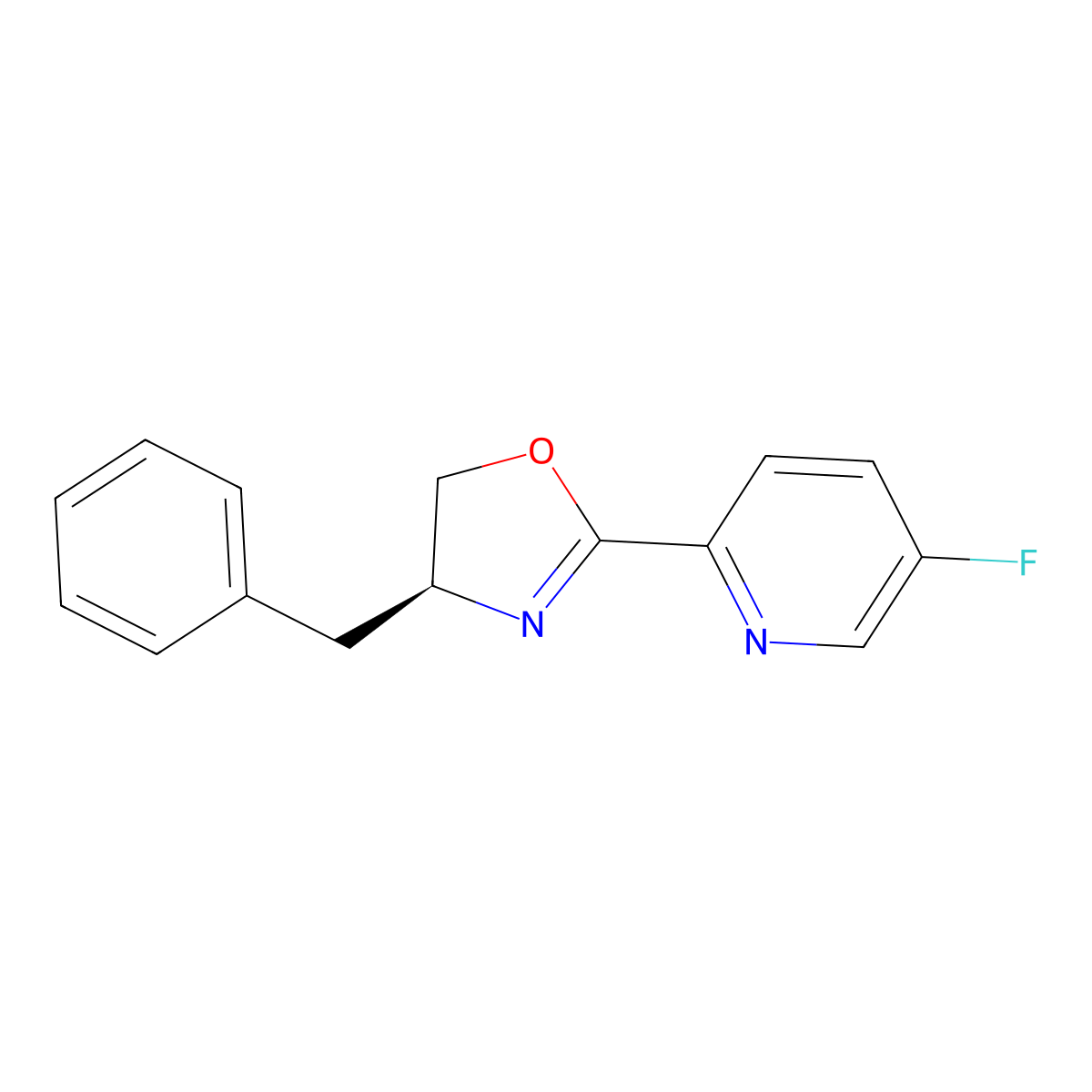 (S)-4-Benzyl-2-(5-fluoropyridin-2-yl)-4,5-dihydrooxazole molecular structure, CAS 2757083-54-6