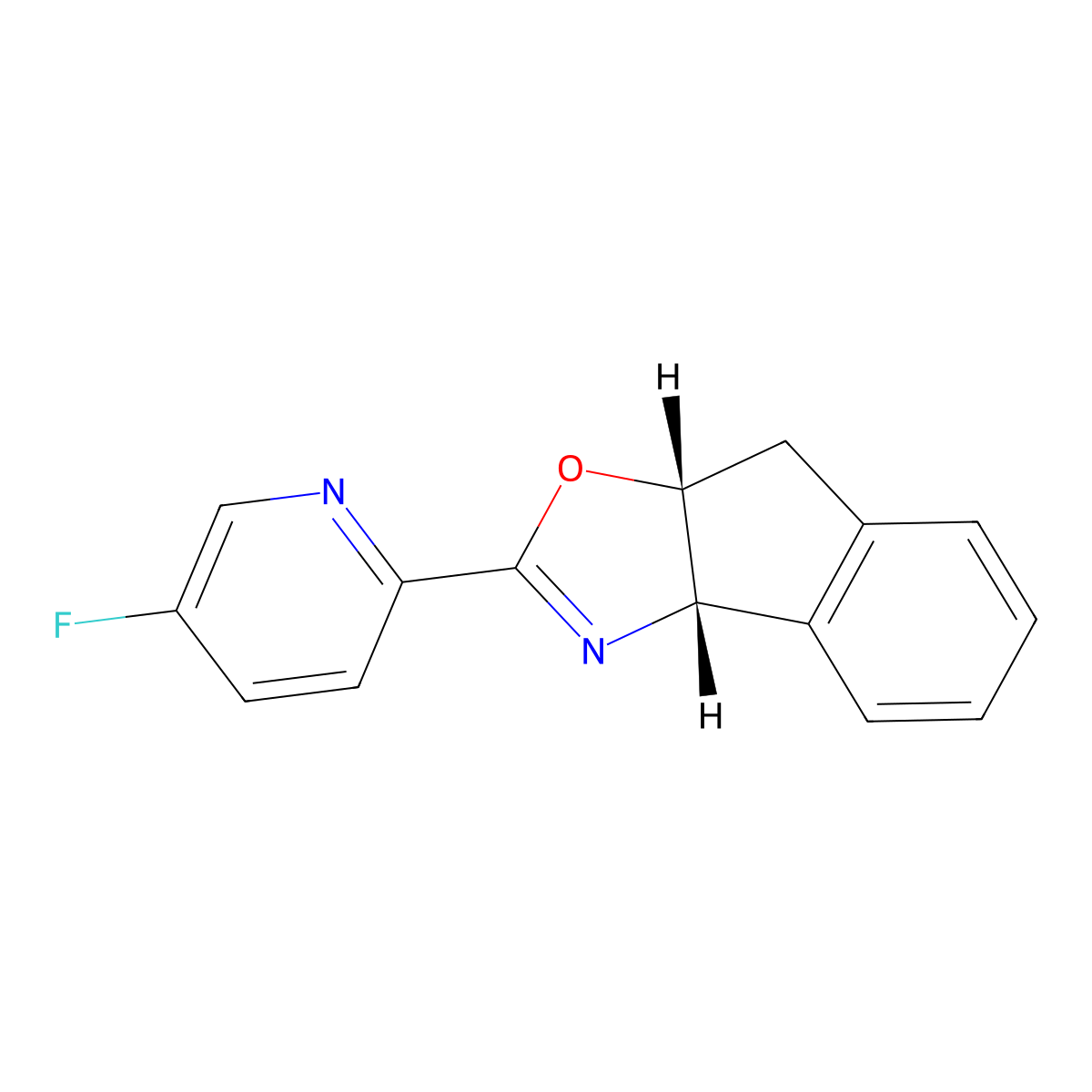 (3aS,8aR)-2-(5-Fluoropyridin-2-yl)-3a,8a-dihydro-8H-indeno[1,2-d]oxazole molecular structure, CAS 2757083-55-7
