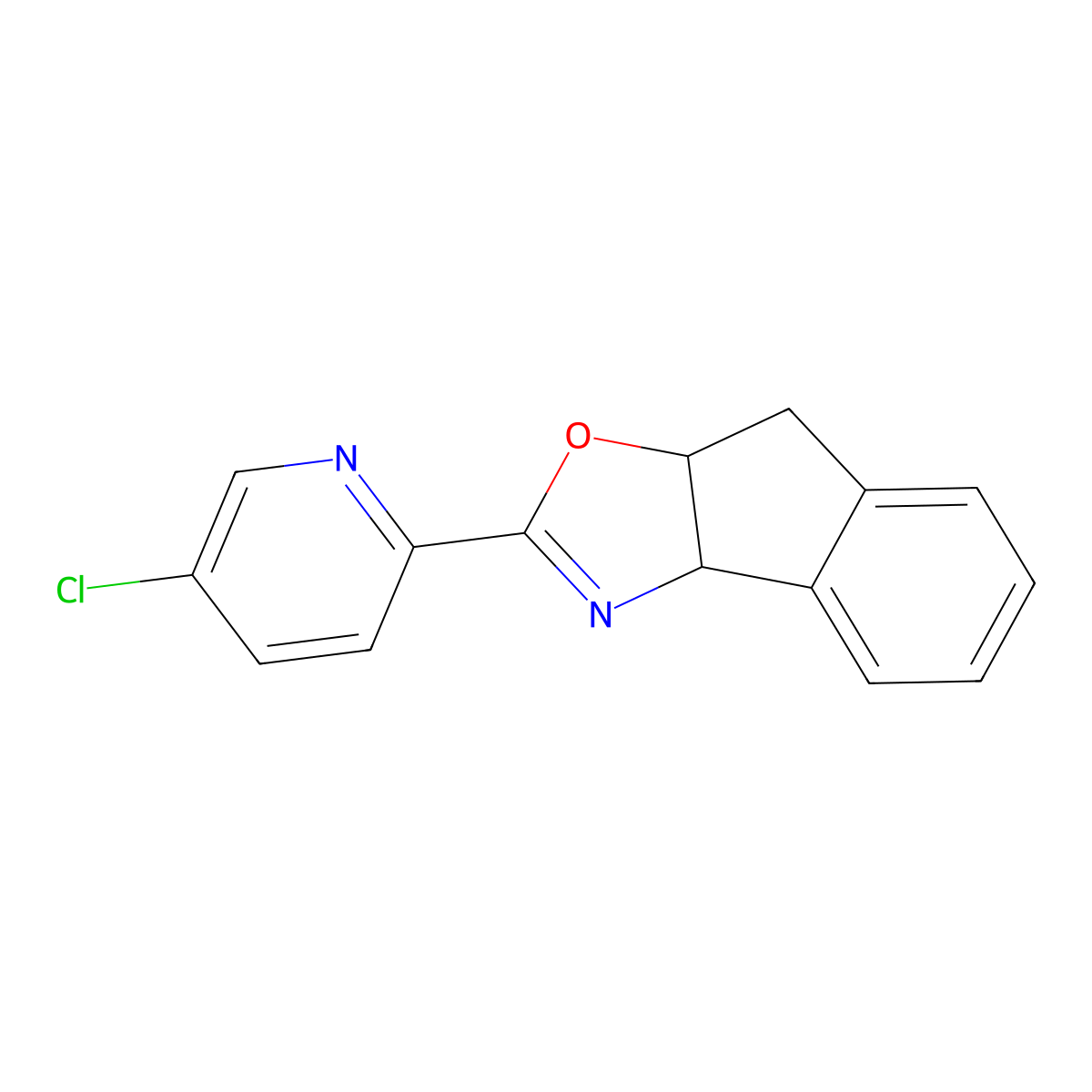 (3aR,8aS)-2-(5-Chloropyridin-2-yl)-3a,8a-dihydro-8H-indeno[1,2-d]oxazole molecular structure, CAS 2757083-62-6